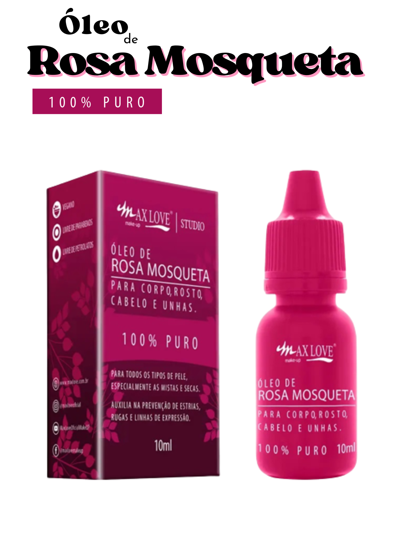 Creme Facial Rosa Mosqueta Max Love, Distribuidora de Make SP - Virtual  Make